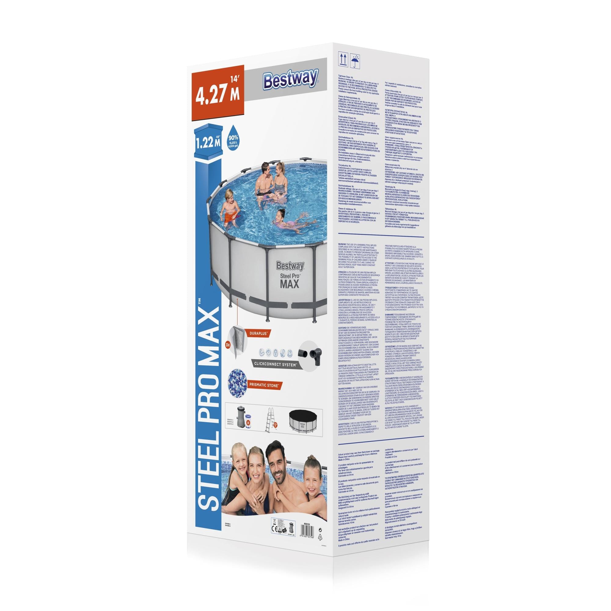 Bovengronds zwembad Steel Pro MAX bovengrondse ronde set van 427x122 cm Bestway 8