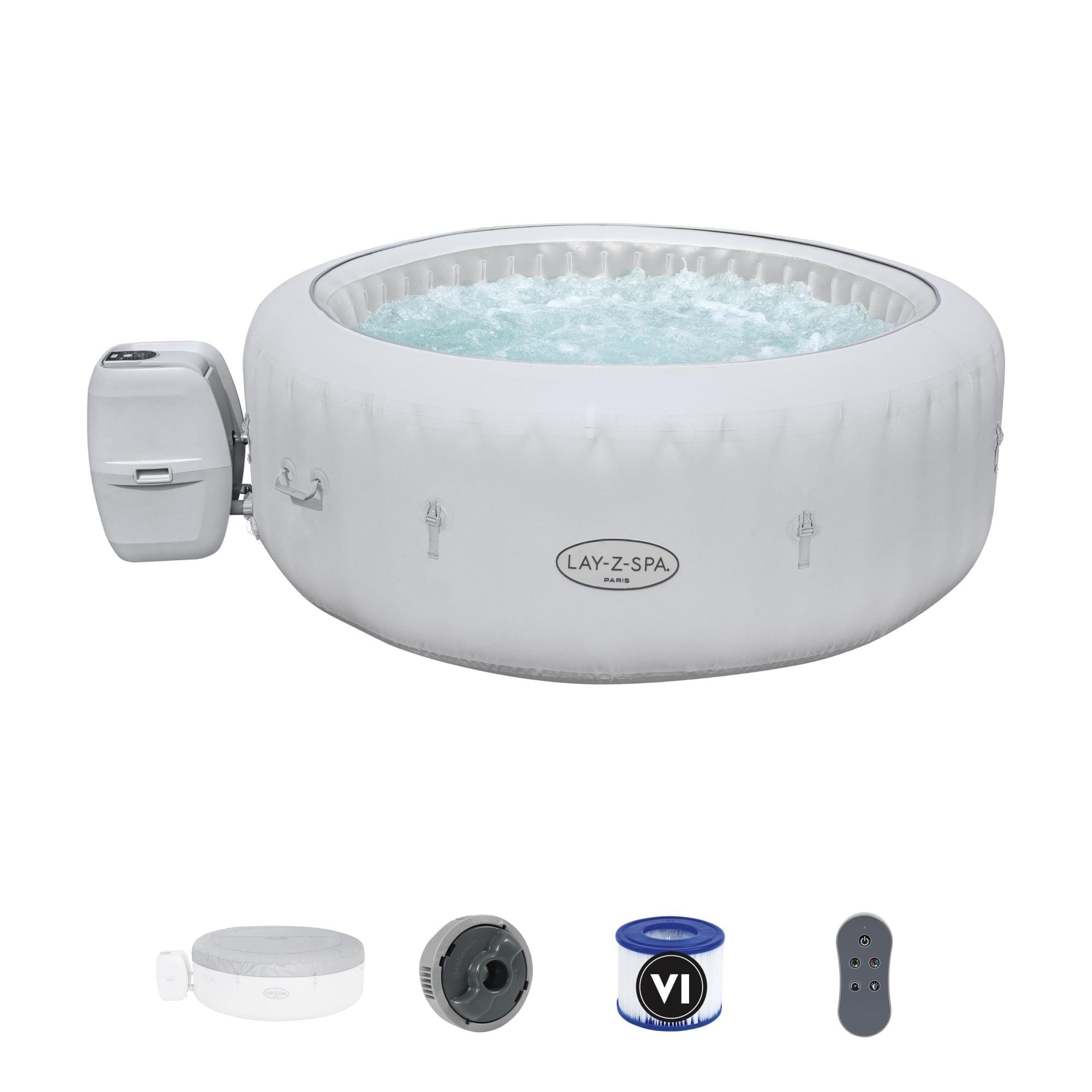 Opblaasbare bubbelbaden Lay-Z Spa Lay-Z-Spa Paris AirJet opblaasbare spa 4-6 personen Bestway 1