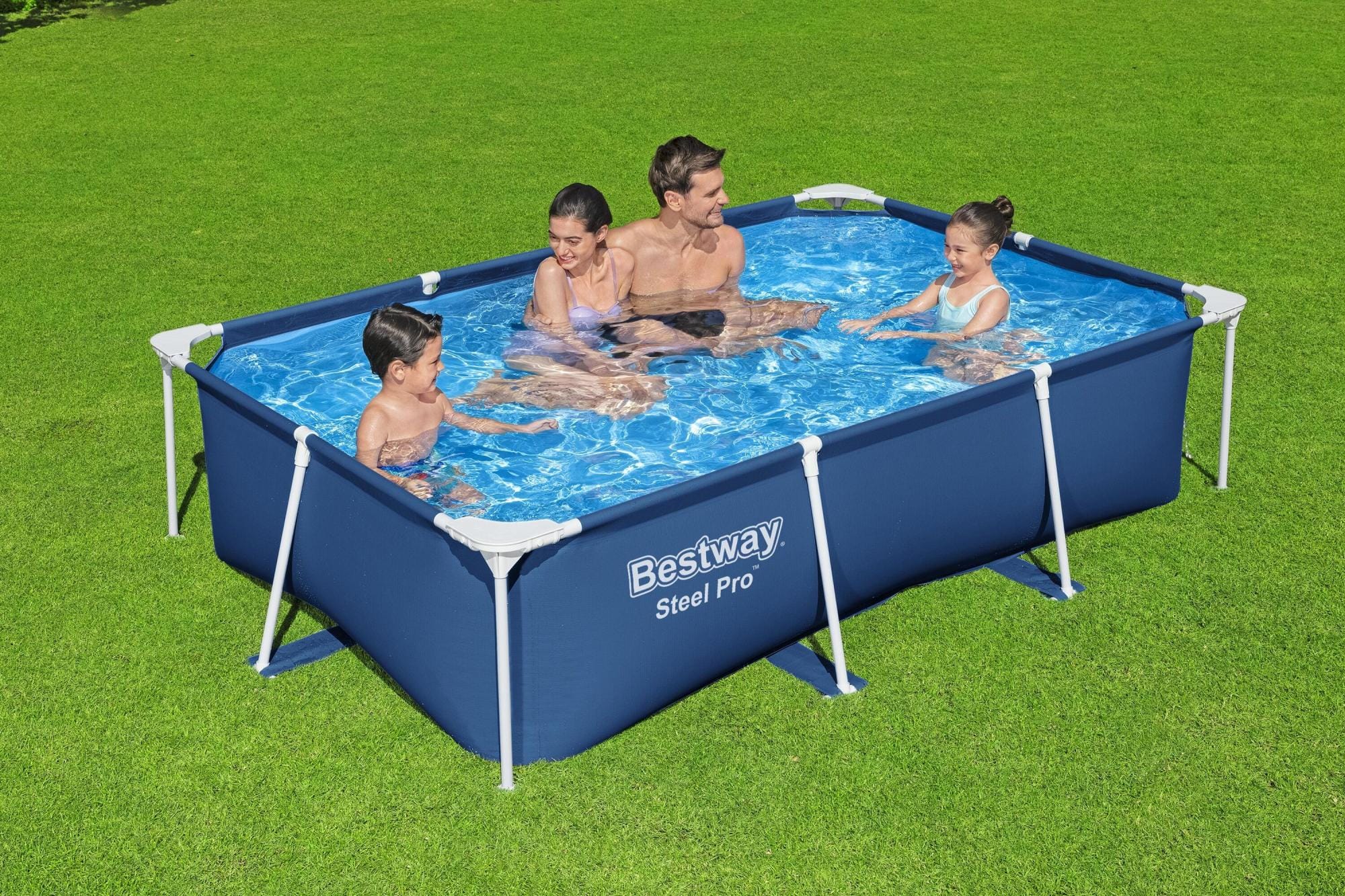 Bovengronds zwembad Power Steel basisstructuur zwembad en rechthoekige liner van 259x170x61 cm Bestway 2