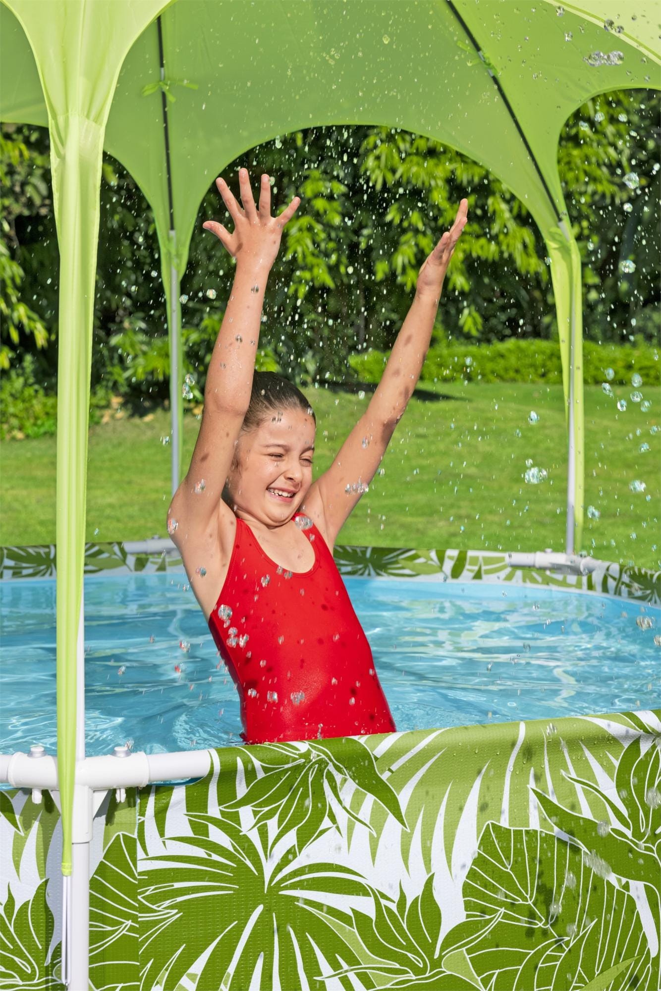 Opblaasbare spullen voor kinderen Bestway Splash-in-Shade Rond Bovengronds Zwembad met UV Careful Zonnescherm Bestway 8