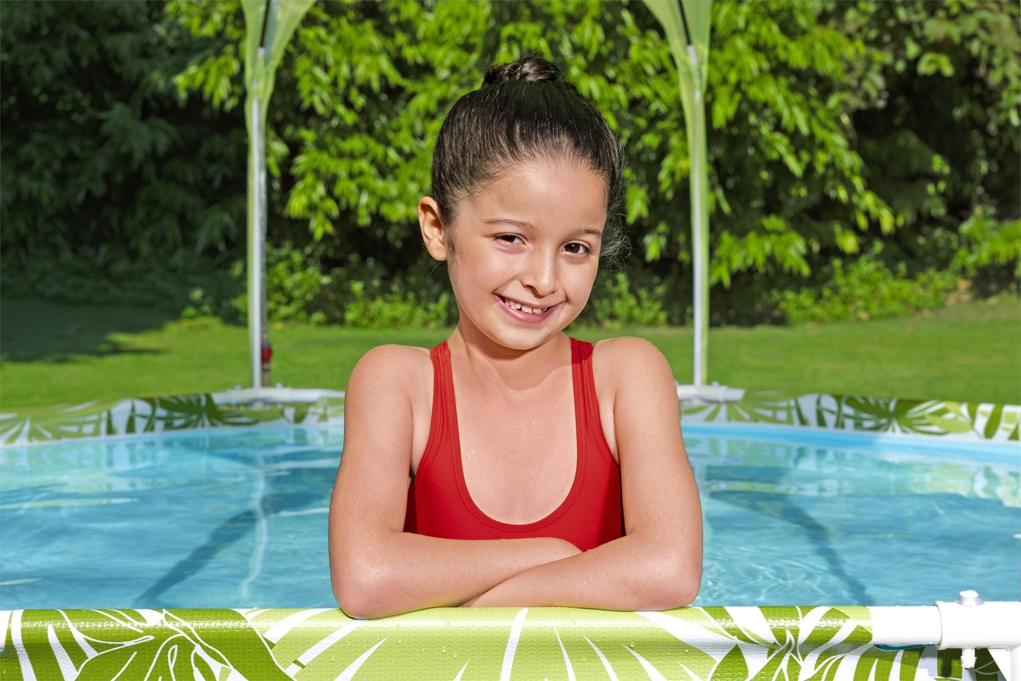 Opblaasbare spullen voor kinderen Bestway Splash-in-Shade Rond Bovengronds Zwembad met UV Careful Zonnescherm Bestway 5