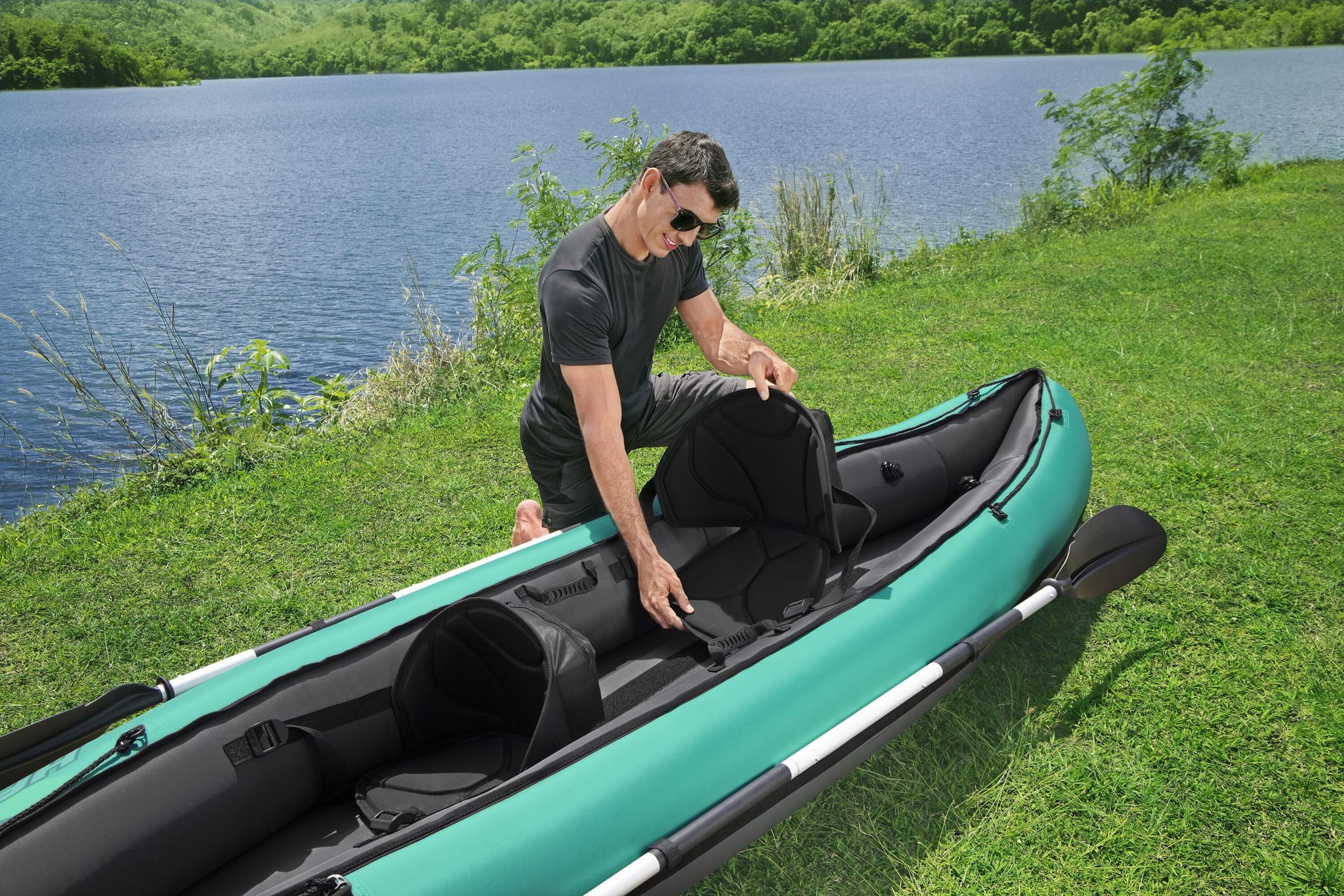 SUP en kajak Ventura opblaasbare kayak van 330x86 cm, voor 2 personen Bestway 5