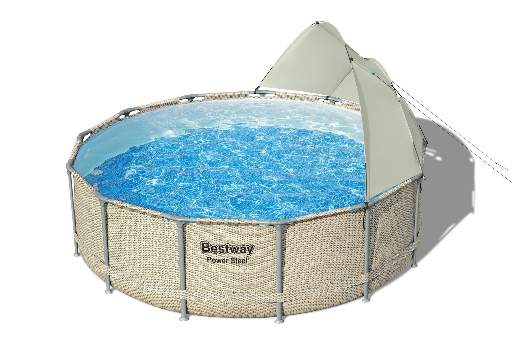 Bovengronds zwembad Bovengrondse zwembadset met verwijderbaar zonnescherm van 396x107 cm Bestway 1