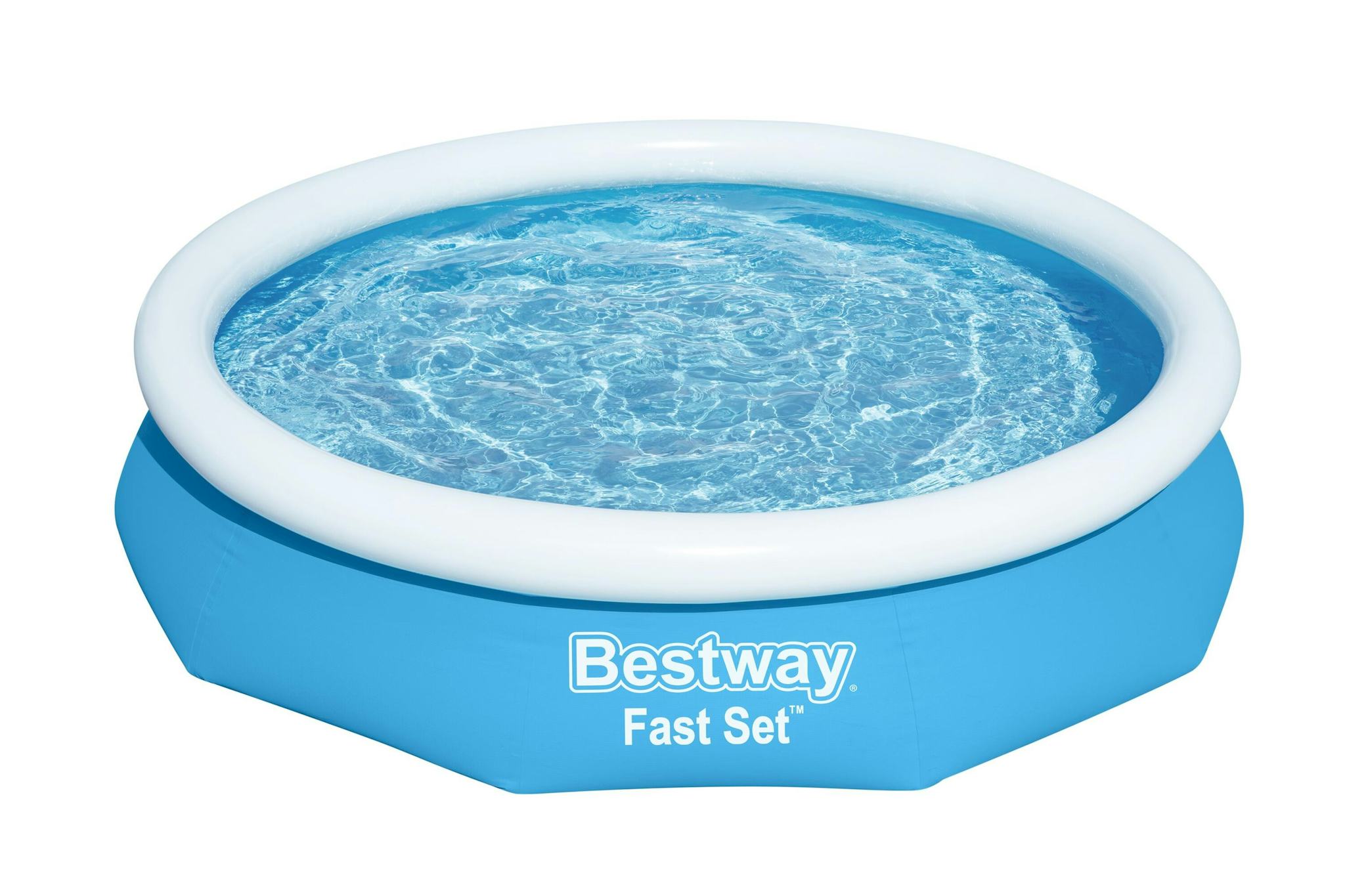 Bovengronds zwembad Fast Set bovengrondse ronde opblaasbare set van 305x66 cm blauw Bestway 1