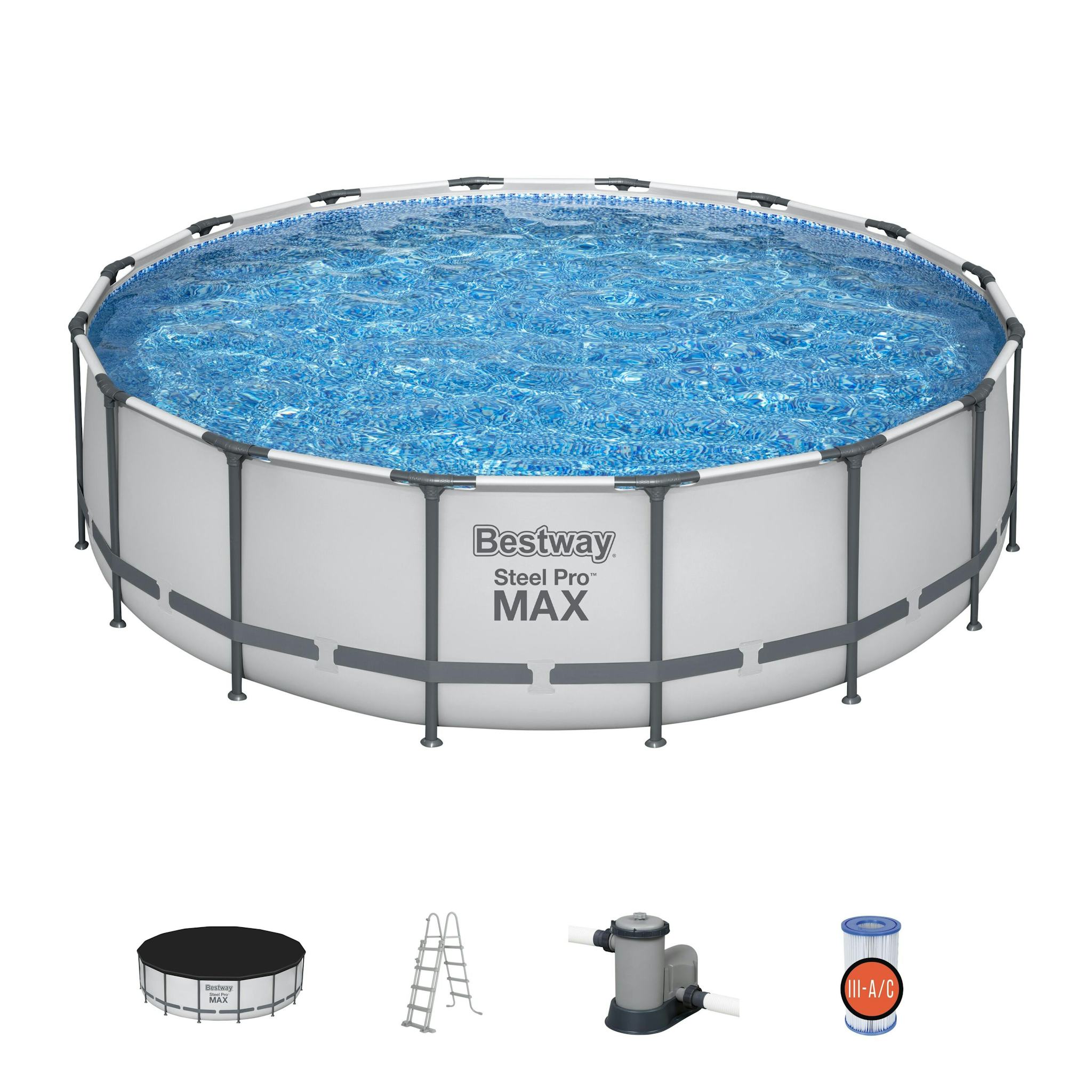 Bovengronds zwembad Steel Pro MAX bovengrondse ronde set van 488x122 cm Bestway 2