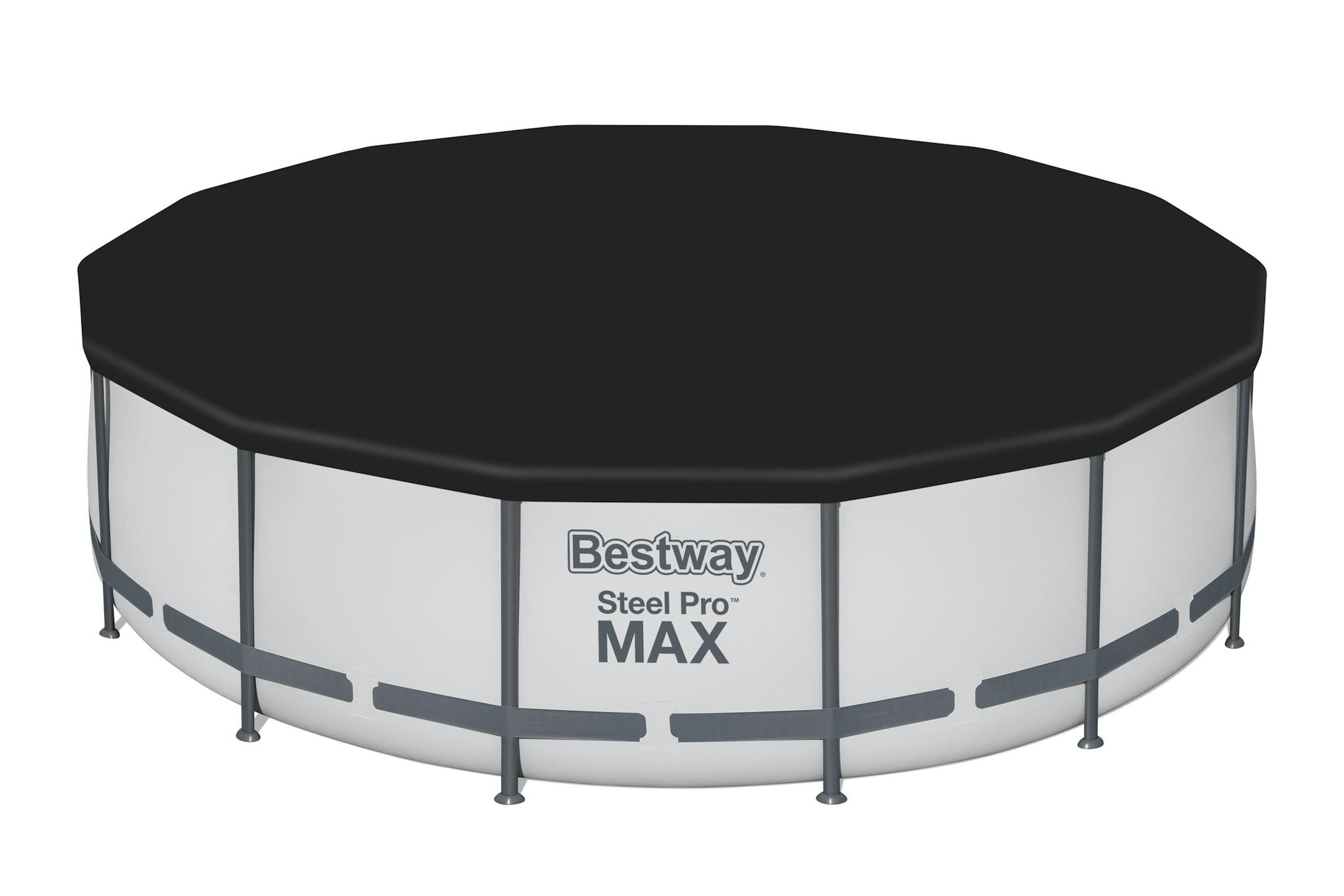 Bovengronds zwembad Steel Pro MAX lichtgrijze bovengrondse ronde set met afmetingen 427x107 cm Bestway 4