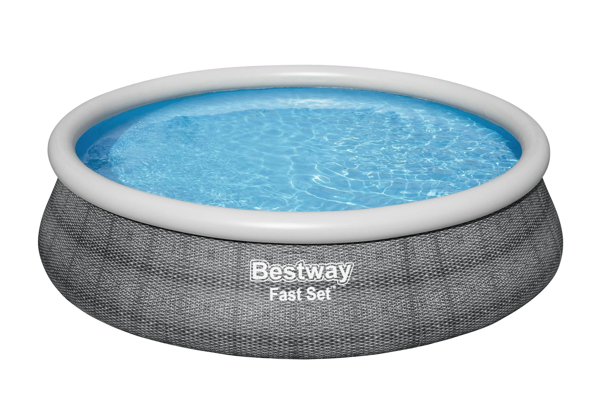 Bovengronds zwembad Fast Set grijze bovengrondse ronde opblaasbare set van 457x107 cm Bestway 1