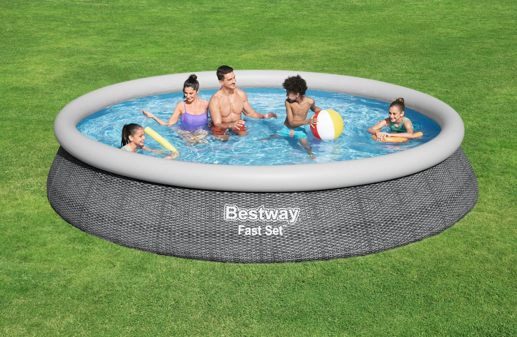 Bovengronds zwembad Fast Set bovengrondse opblaasbare ronde set van 457x84 cm Bestway 4