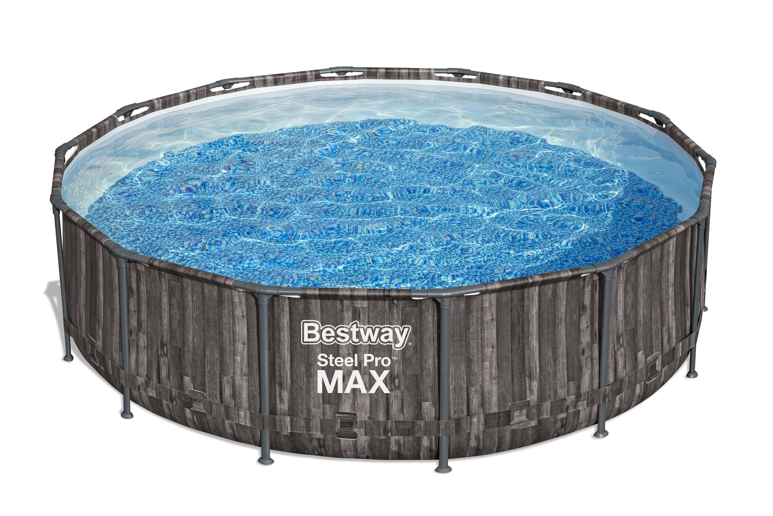Bovengronds zwembad Steel Pro MAX  bovengrondse ronde set van 427x107 cm donker hout Bestway 1