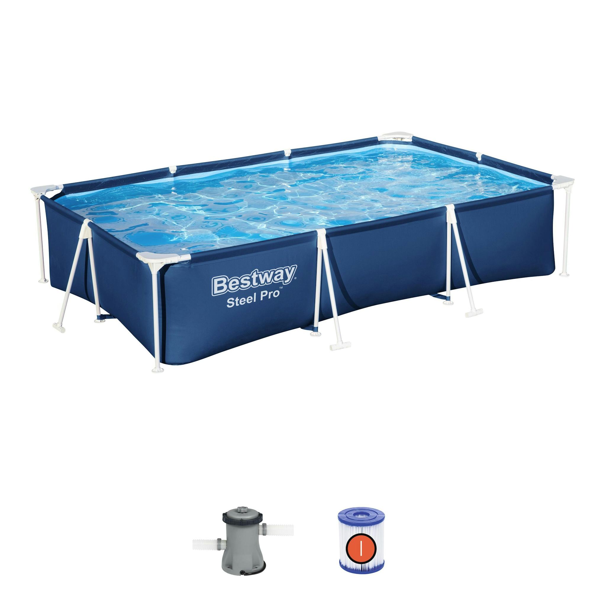 Bovengronds zwembad Steel Pro bovengrondse rechthoekige set van 300x201x66 cm Bestway 2