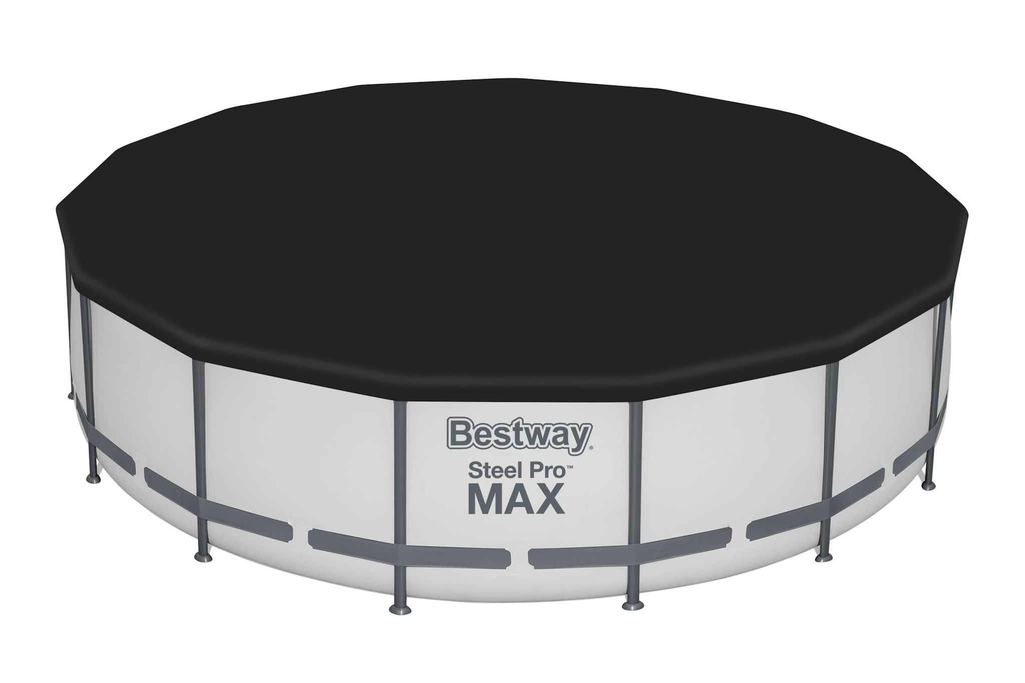 Bovengronds zwembad Steel Pro MAX bovengronds rond set van 457x107 cm lichtgrijs Bestway 6