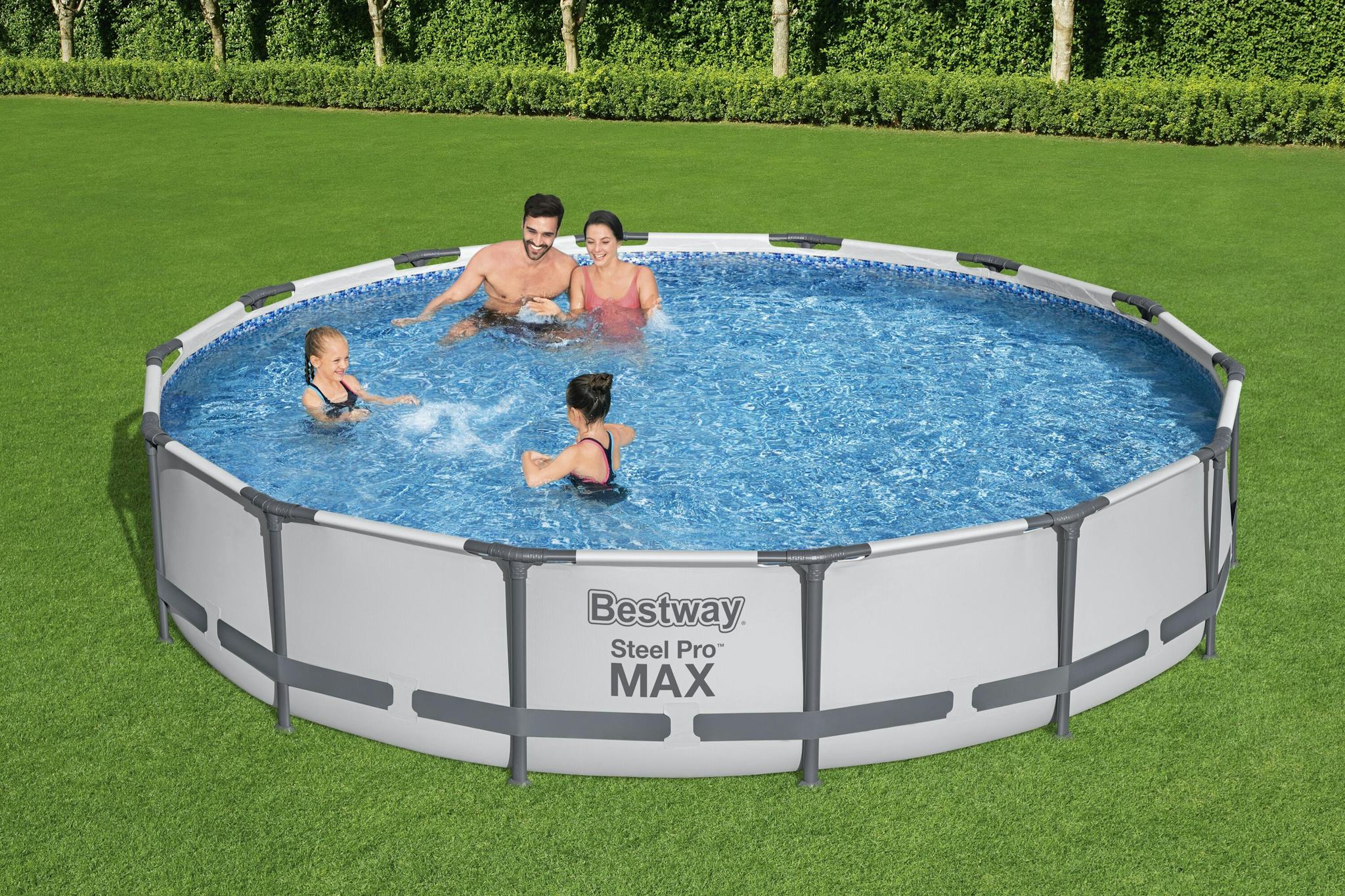 Bovengronds zwembad Steel Pro MAX lichtgrijze bovengrondse ronde set met afmetingen 427x84 cm Bestway 3