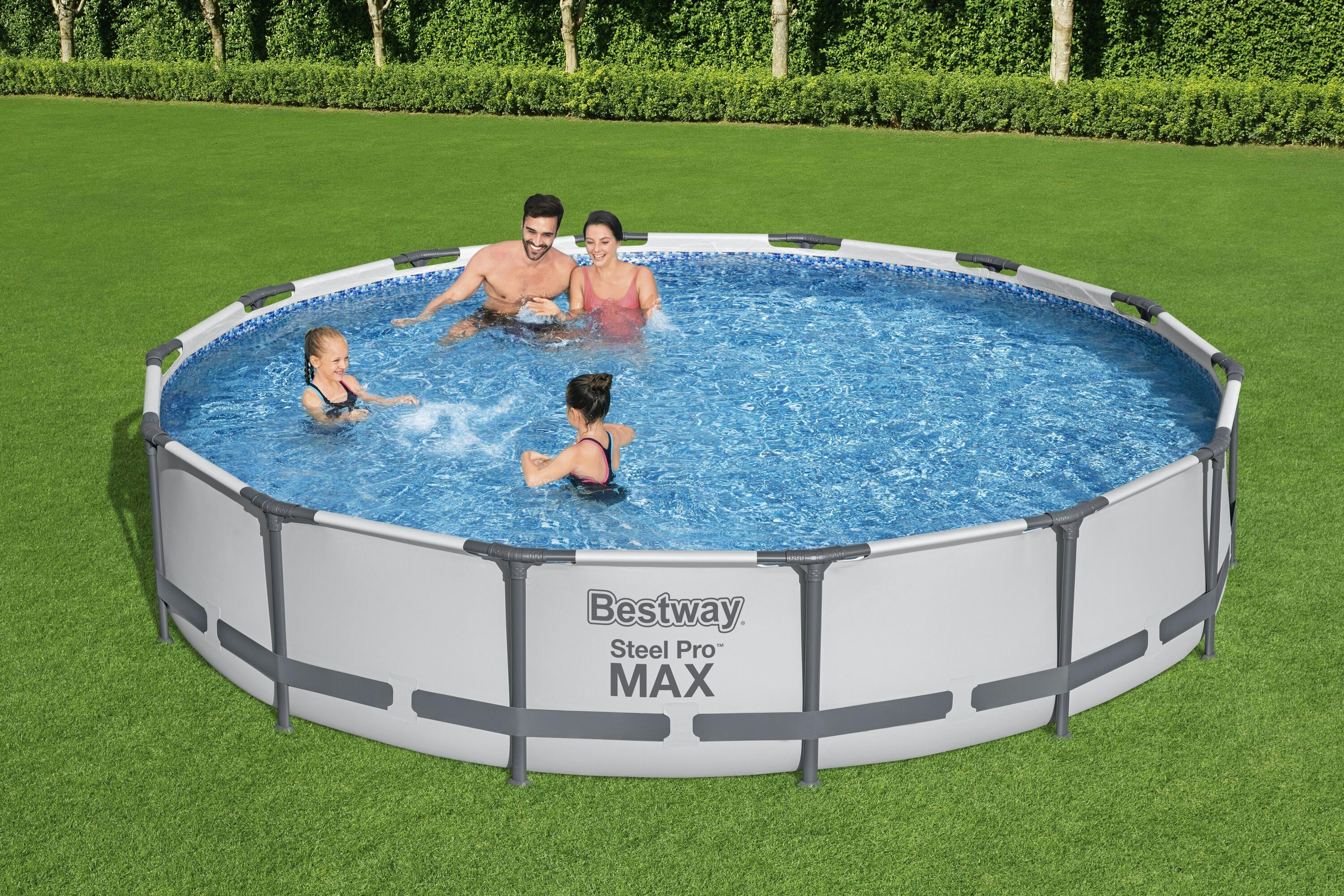 Bovengronds zwembad Steel Pro MAX lichtgrijze bovengrondse ronde set met afmetingen 427x84 cm Bestway 1