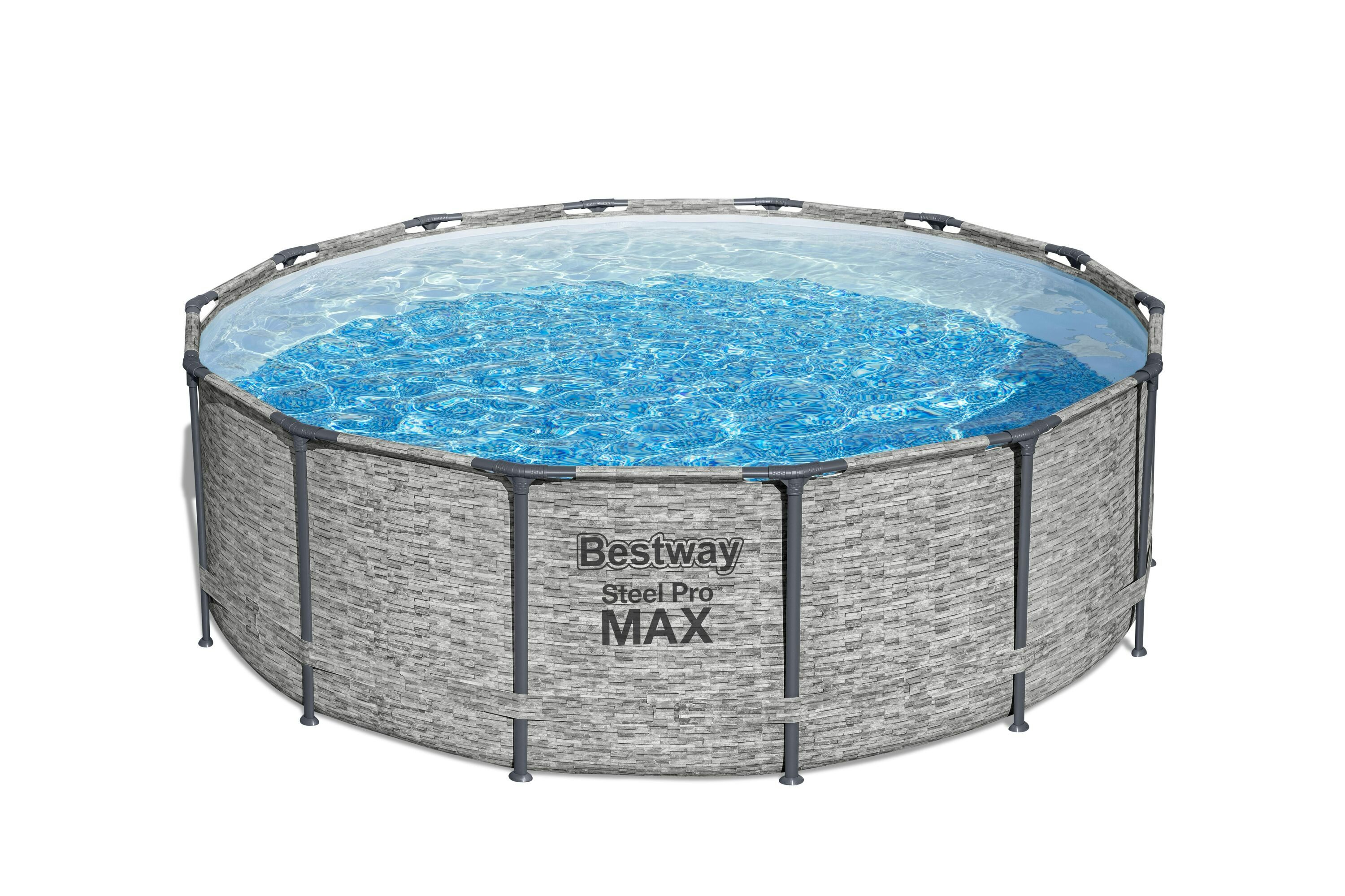 Bovengronds zwembad Steel Pro MAX bovengrondse set van 427x122 cm steenmotief Bestway 1