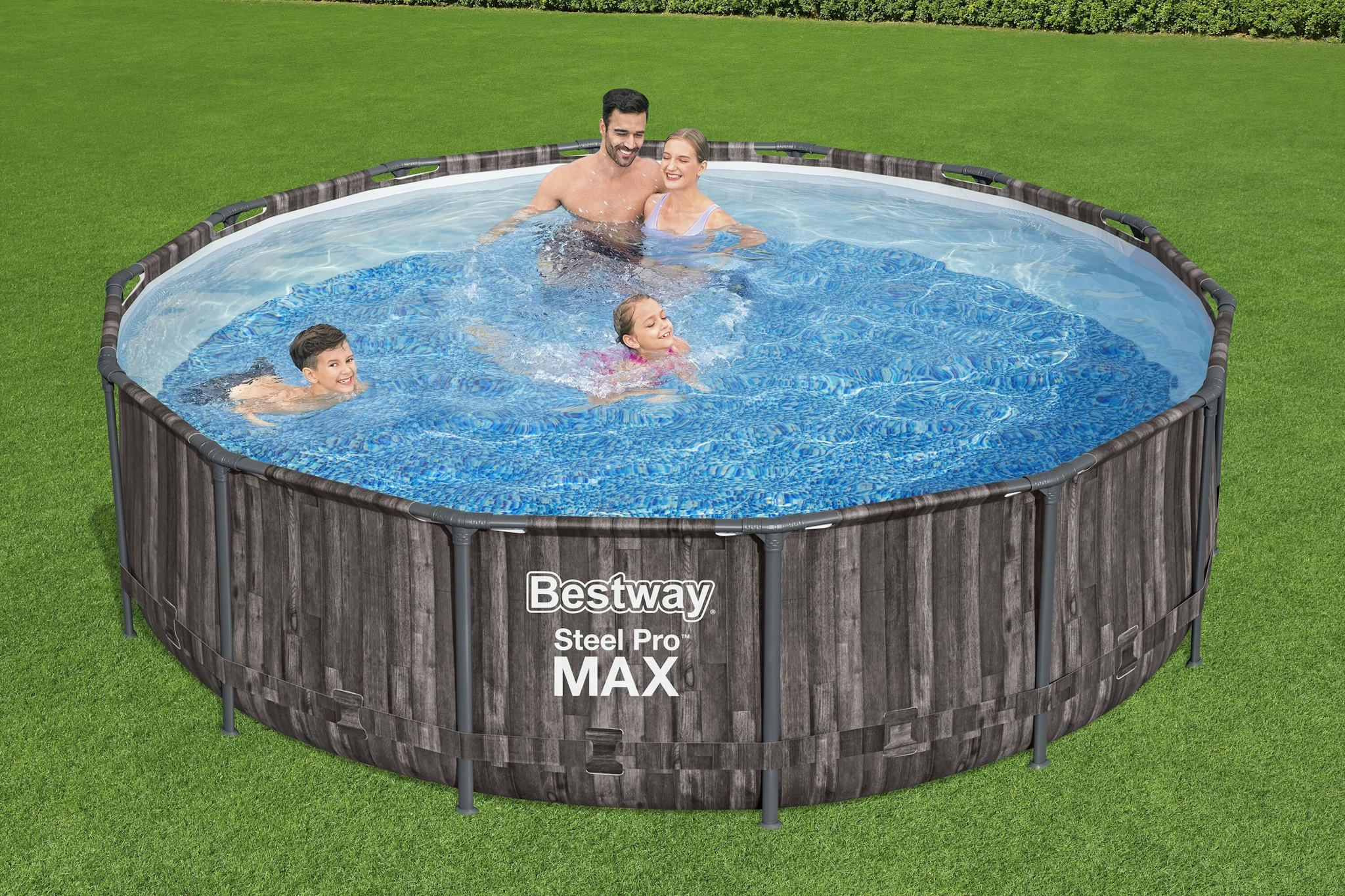 Bovengronds zwembad Steel Pro MAX  bovengrondse ronde set van 427x107 cm donker hout Bestway 3