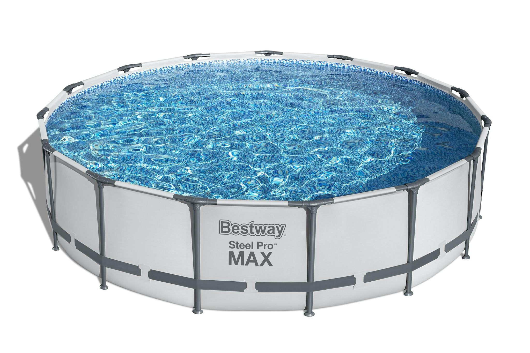 Bovengronds zwembad Steel Pro MAX bovengronds rond set van 457x107 cm lichtgrijs Bestway 1