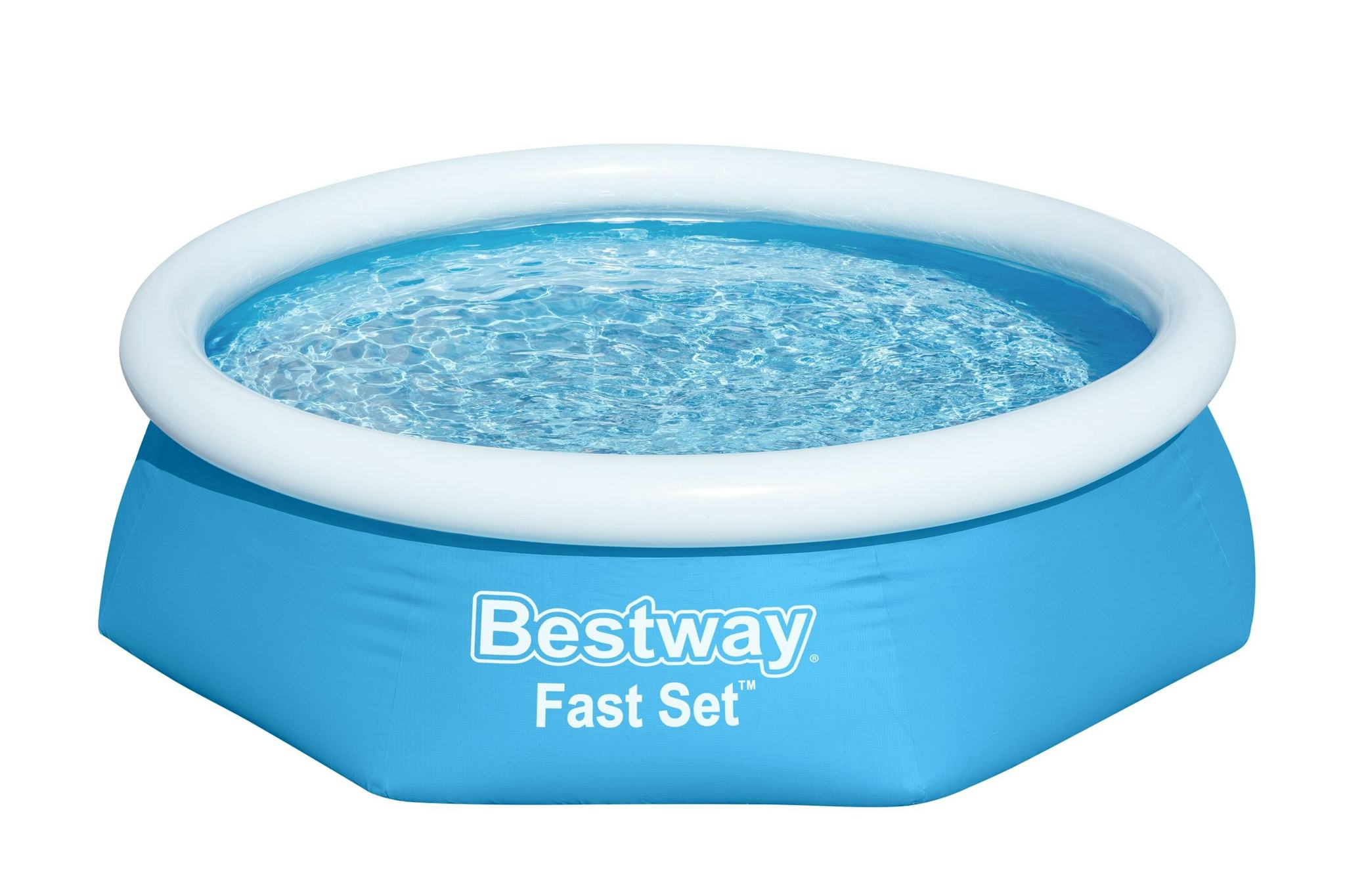 Bovengronds zwembad Fast Set bovengrondse ronde opblaasbare set van 244x61 cm blauw Bestway 1