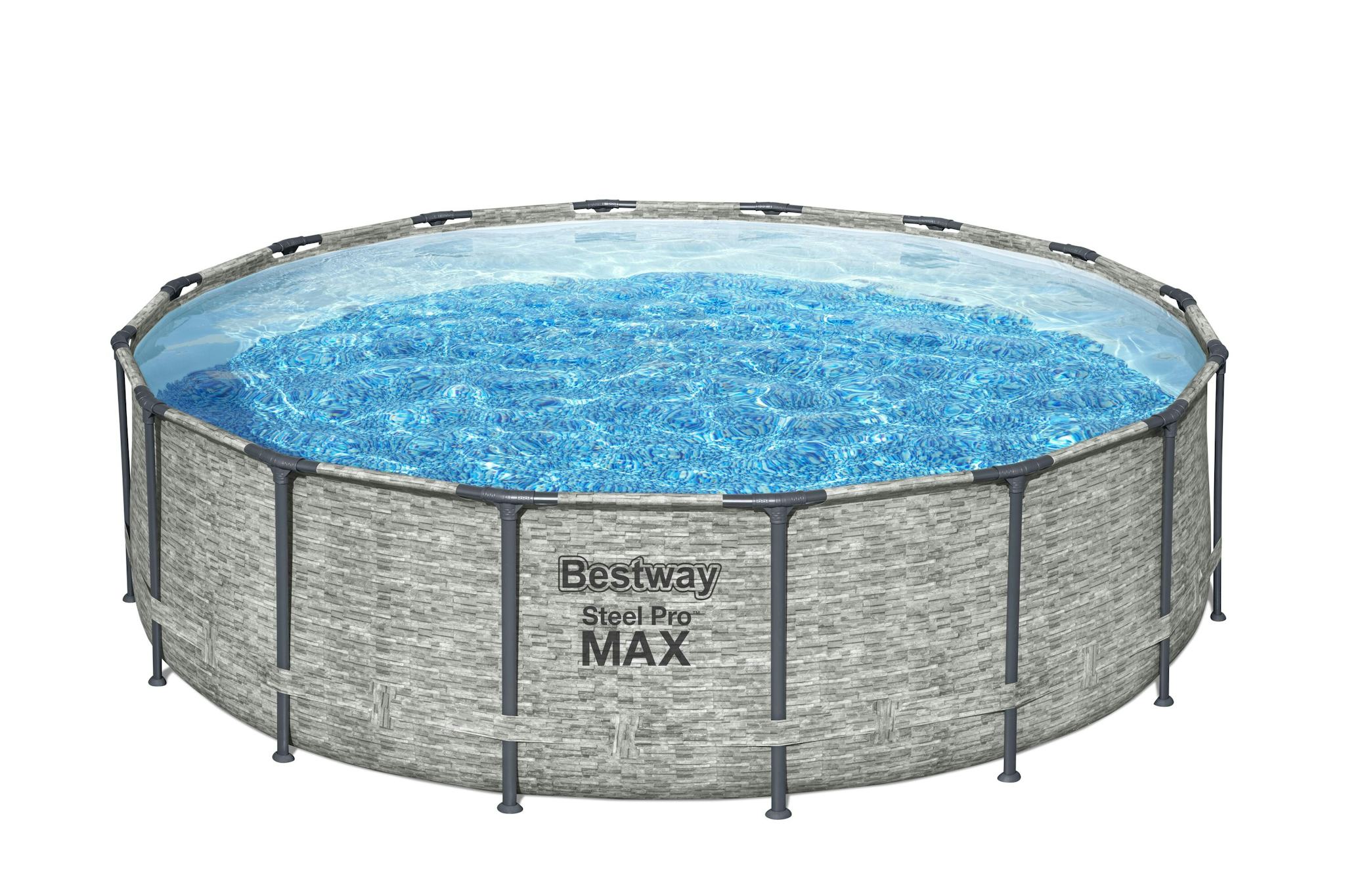 Bovengronds zwembad Steel Pro MAX bovengrondse set van 488x122 cm steenmotief Bestway 1