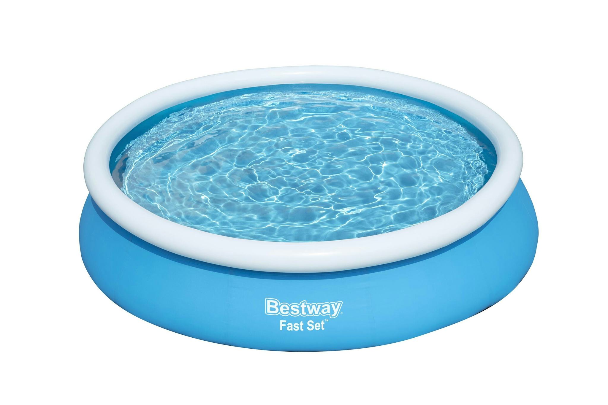 Bovengronds zwembad Fast Set bovengrondse ronde opblaasbare set van 366x76 cm blauw Bestway 1