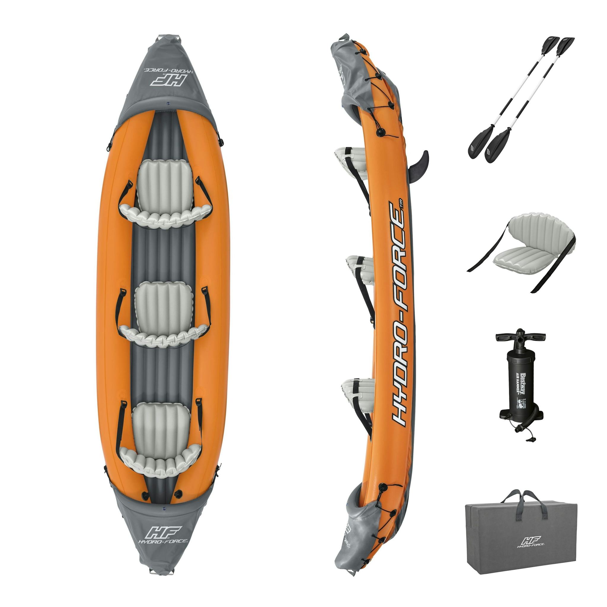 SUP en kajak Rapid opblaasbare kayak van 381x100 cm, voor 3 personen Bestway 2