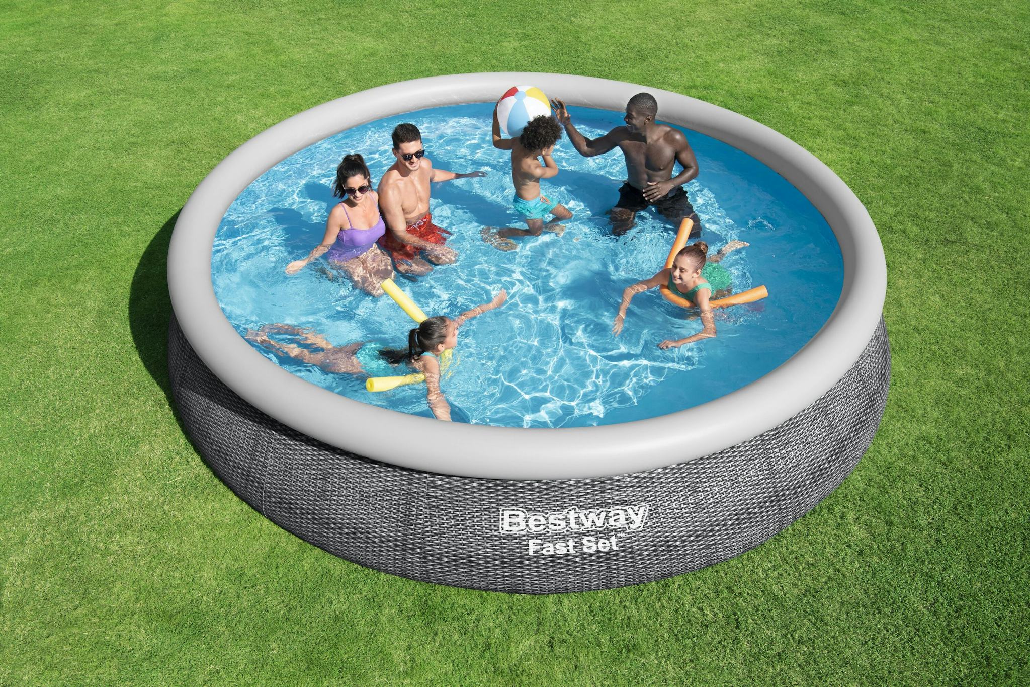 Bovengronds zwembad Fast Set bovengrondse opblaasbare ronde set van 457x84 cm Bestway 5
