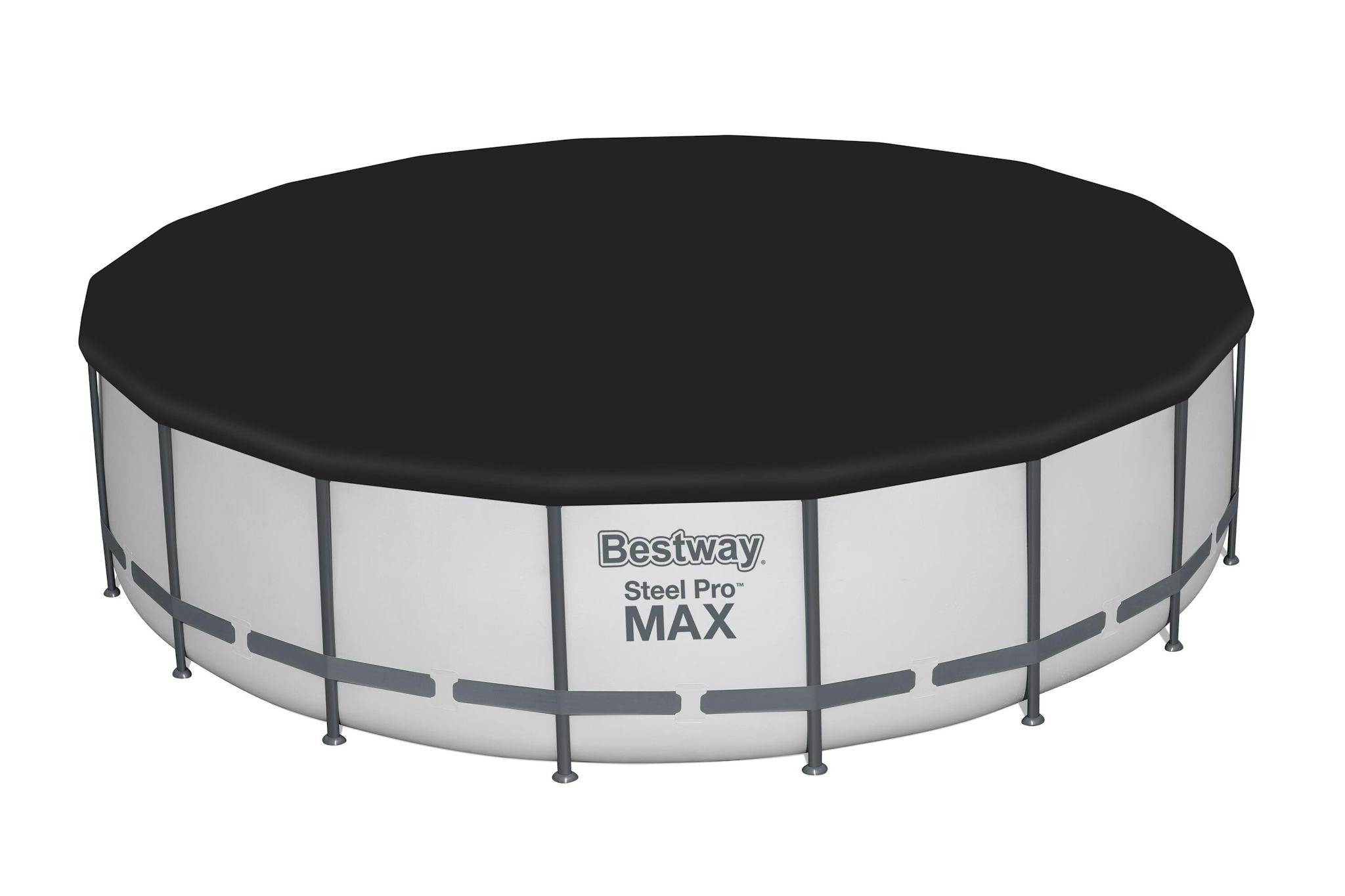 Bovengronds zwembad Steel Pro MAX bovengronds rond set van 549x122 cm lichtgrijs Bestway 6
