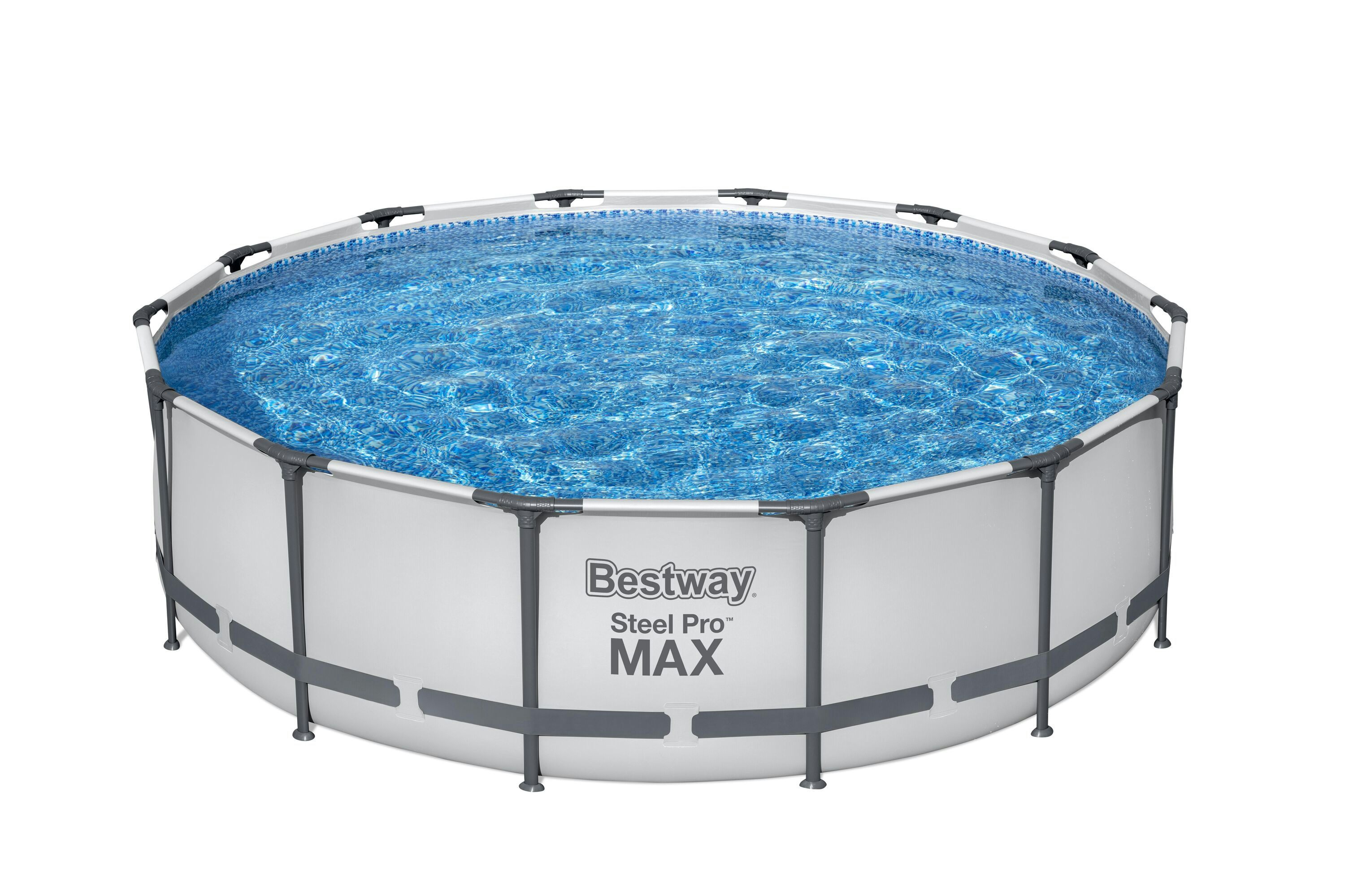 Bovengronds zwembad Steel Pro MAX lichtgrijze bovengrondse ronde set met afmetingen 427x107 cm Bestway 1